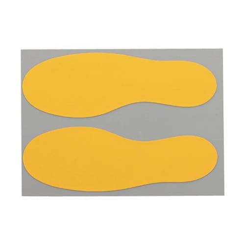 Y6043耐久フロアサインズ足型黄20枚