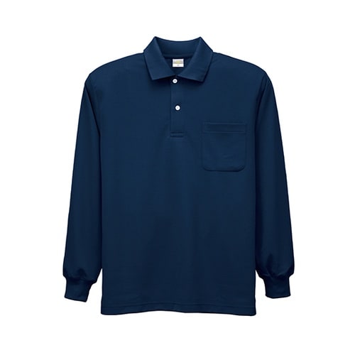 8119−01−S 長袖ポロシャツ 紺S