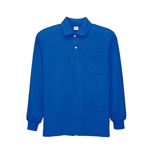 8119−08−4L 長袖ポロシャツ 青