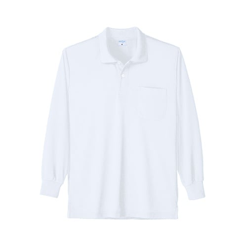 7362−90−5L 長袖ポロシャツ 白