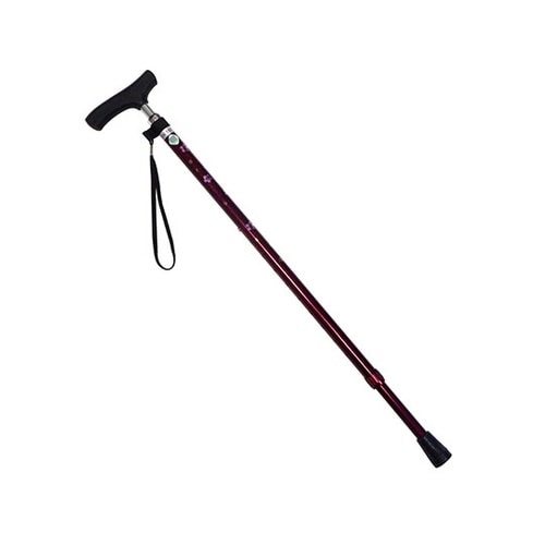 NS87−F5 細ネック伸縮ステッキ花赤