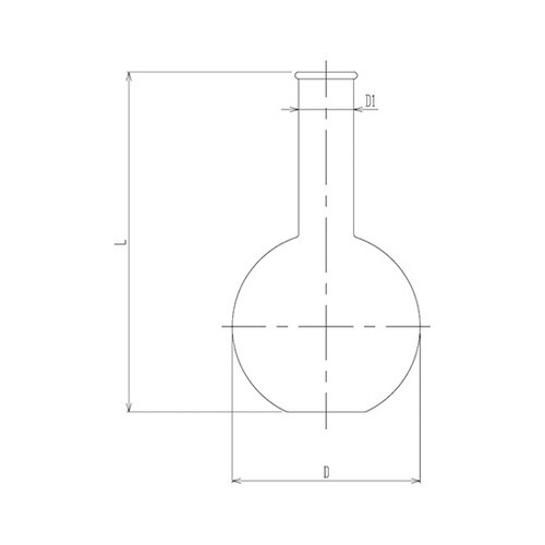 1124100 石英平底フラスコ リム付
