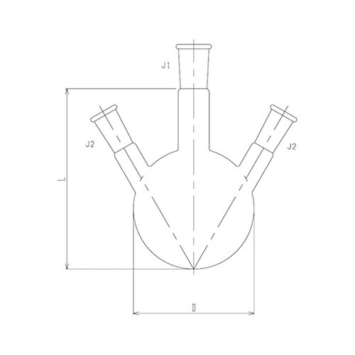 1112−05 石英三ツ口フラスコ500