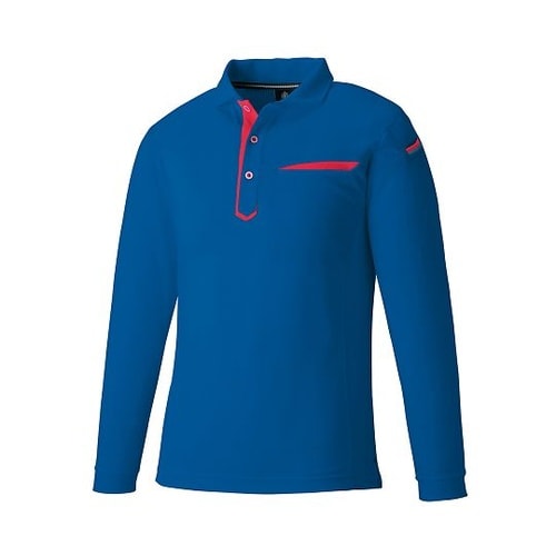 3685−08−LL 長袖ポロ 青 LL