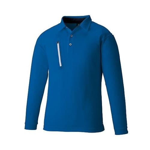 3675−08−4L 長袖ポロ 青 4L