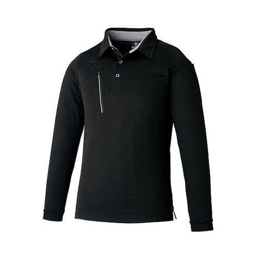 3675−80−EL 長袖ポロ 黒 EL