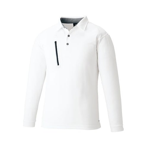 3675−90−LL 長袖ポロ 白 LL