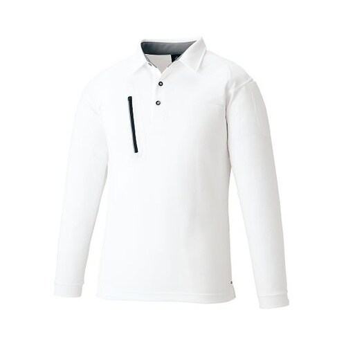 3675−90−4L 長袖ポロ 白 4L