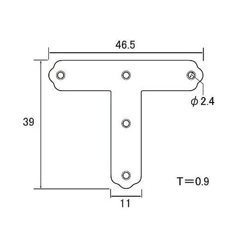 ステンレスT型金具46.5mm 1セット