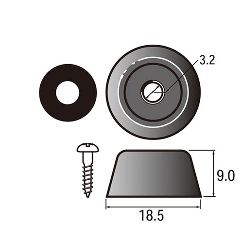 額縁用裏ゴム6分 1セット(500個入)