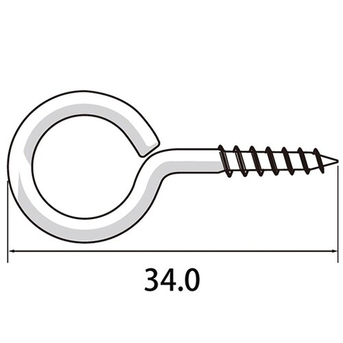 丸ヒートン34mm 1セット(300本入