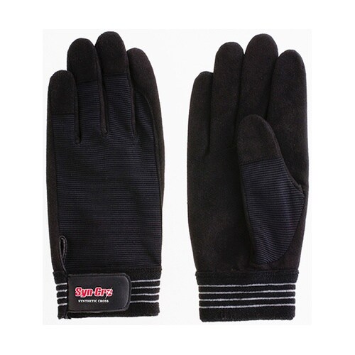 人工皮革手袋 シンクロ ブラック LL