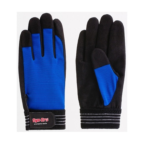 人工皮革手袋 シンクロ ブルー S 1ケ