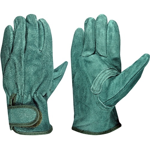 牛床皮背縫手袋 グリーン L 1ケース(