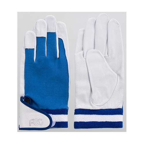 豚本皮甲メリマジック付手袋 ブルー L