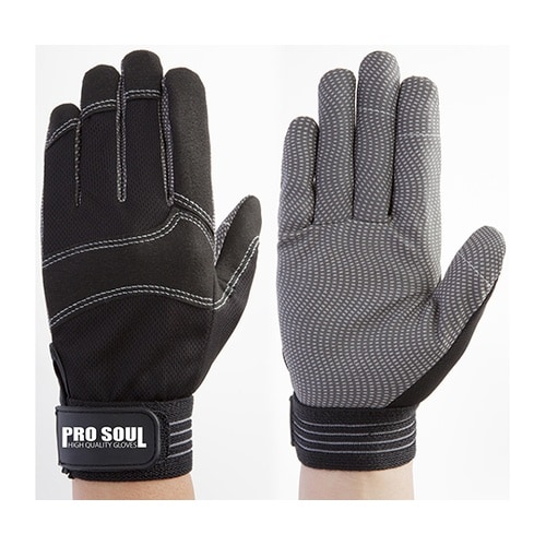 人工皮革手袋 プロソウル ブラック LL