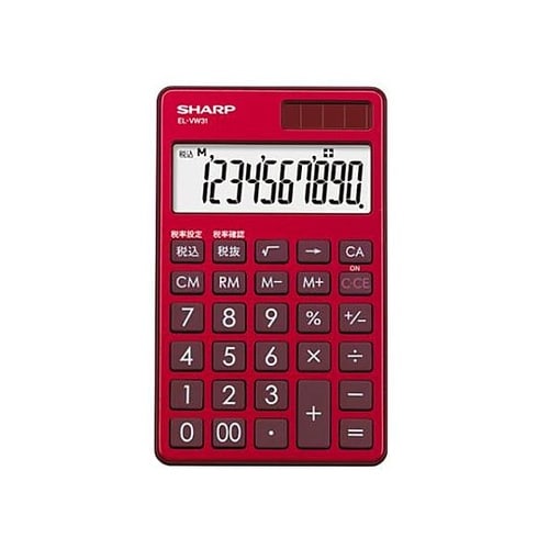 10桁 計算機(レッド) EA761GD