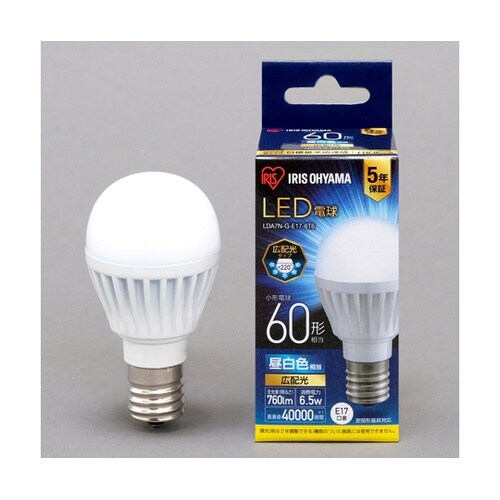 LED電球 E17 広配光 昼白色 60