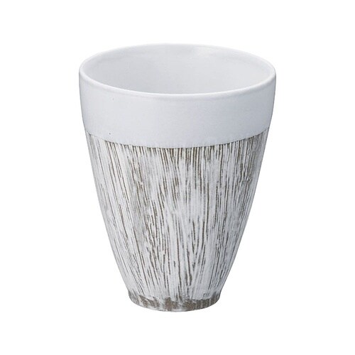 櫛目彫フリーカップ ホワイト D03−1