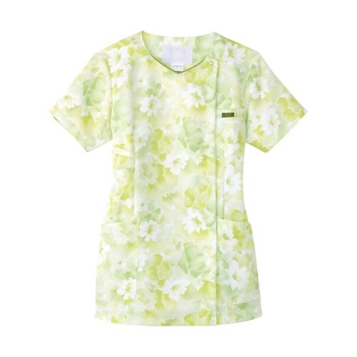 花柄ジップスクラブR グリーン 4L 7