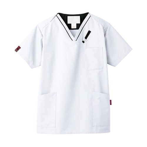 スクラブ ホワイト×ブラック M 704