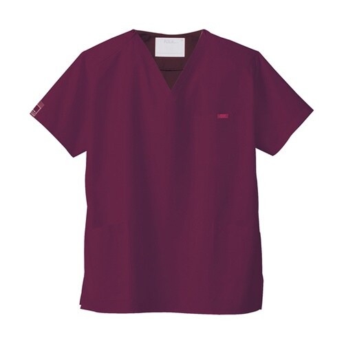 スクラブ上下セット ワイン L ST70