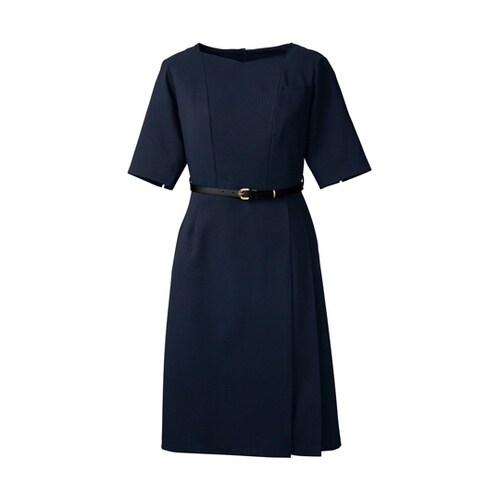 ベルト付きワンピース ダークネイビー M