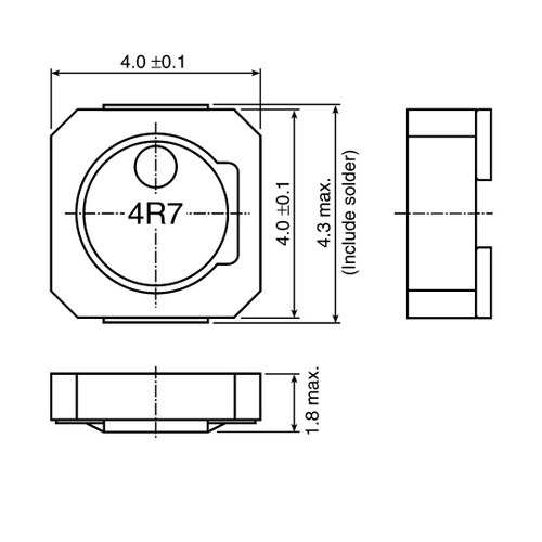 巻線インダクタ(面実装)22 μH 90