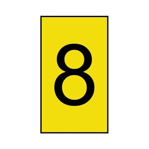 ケーブルマーカー 黄色地に黒 なし 1袋