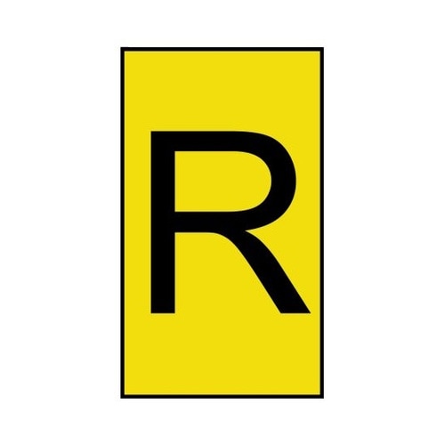 ケーブルマーカー 黄色地に黒 なし 1袋