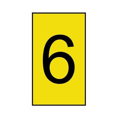 ケーブルマーカー 黄色地に黒 なし 1袋