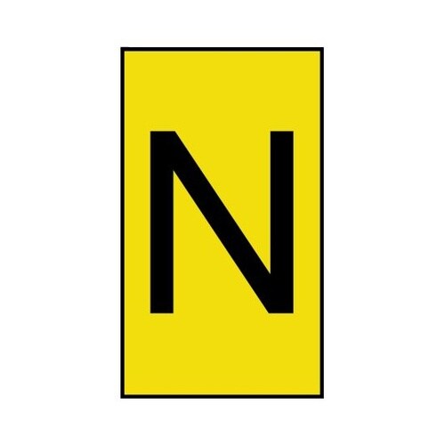 ケーブルマーカー 黄色地に黒 なし 1袋