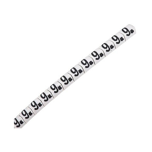 ケーブルマーカー 白地に黒 なし 1袋(