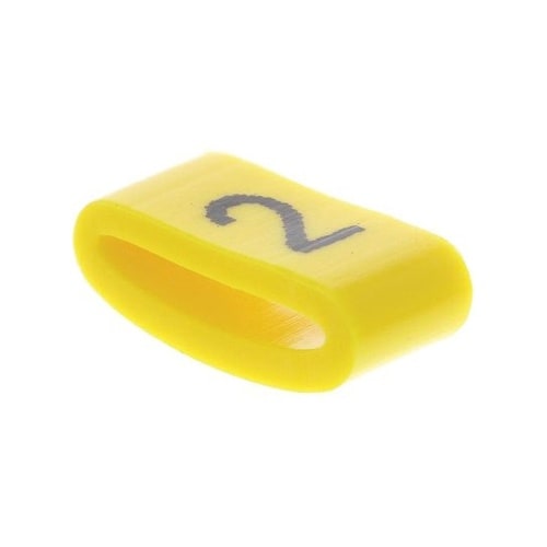 ケーブルマーカー 黄色地に黒 なし 1袋