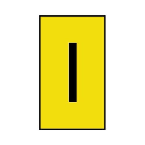 ケーブルマーカー 黄色地に黒 なし 1袋