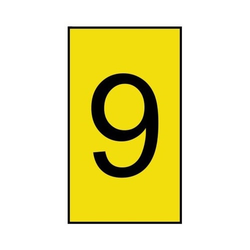 ケーブルマーカー 黄色地に黒 なし 1袋