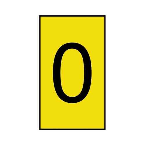 ケーブルマーカー 黄色地に黒 なし 1袋