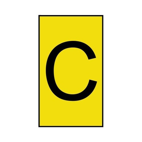 ケーブルマーカー 黄色地に黒 なし 1袋