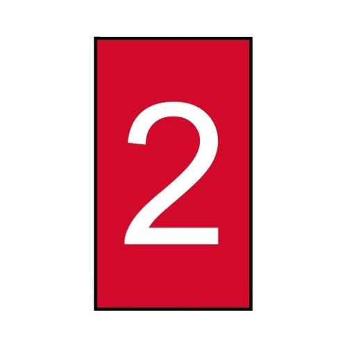 ケーブルマーカー 赤地に白 なし 1袋(