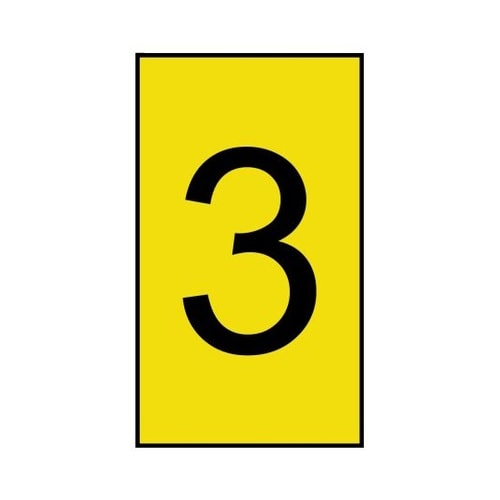 ケーブルマーカー 黄色地に黒 なし 1袋