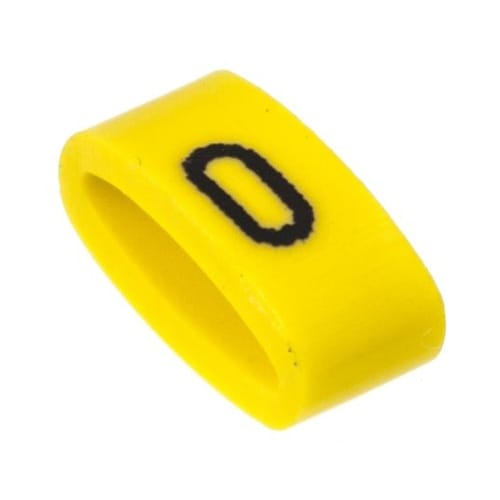 ケーブルマーカー 黄色地に黒 なし 1袋