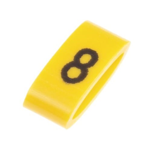 ケーブルマーカー 黄色地に黒 なし 1袋