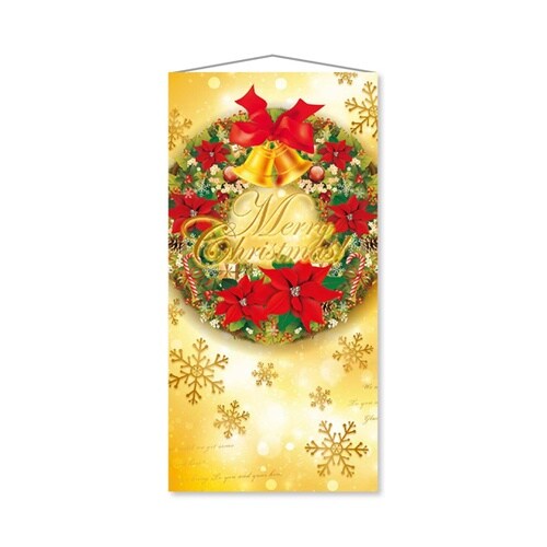 クリスマスタペストリー ゴールドリース