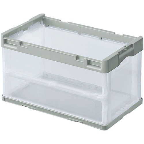 折りたたみコンテナ(透明)グレー50リッ