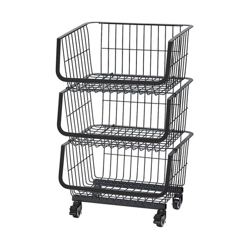 スタッキングワイヤーラック ブラック3段