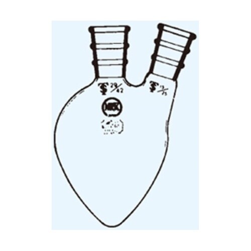 二頭ナシ形フラスコ 白 100mL 摺部