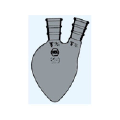 二頭ナシ形フラスコ 茶 50mL 摺部1