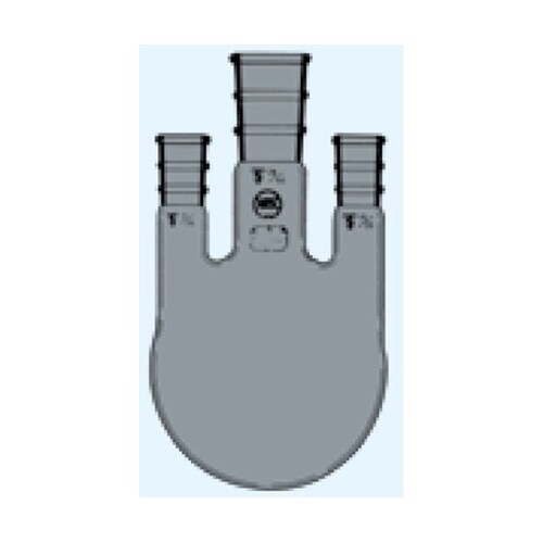 三頭フラスコ 側管角度 5° 茶 500