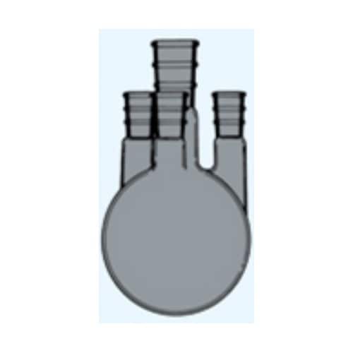 四頭フラスコ 側管角度 5° 茶 300
