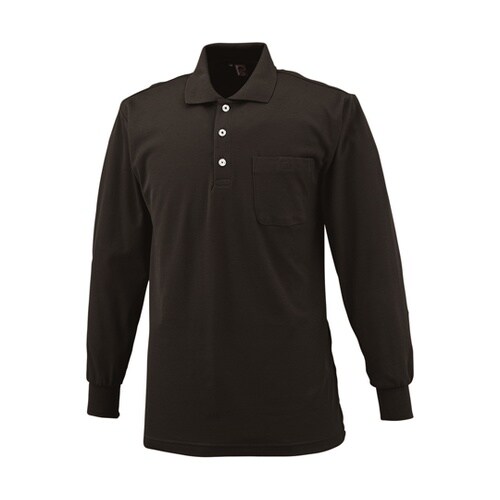 長袖ポロシャツ クロ 5L #1330−
